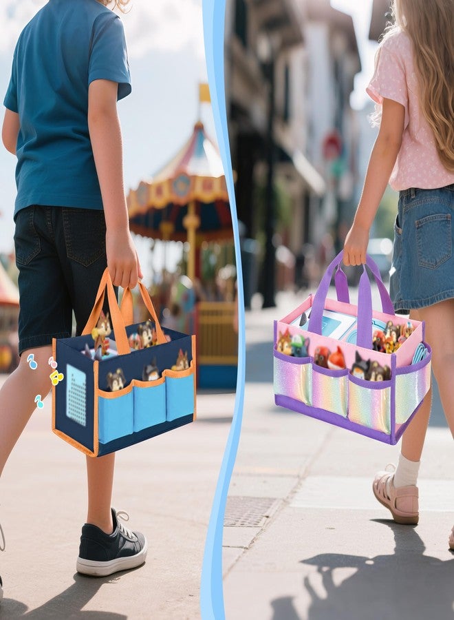GRAOSO حقيبة حمل متوافقة مع Toniebox 2/1، حقيبة بمقبض لمجموعة مشغل الصوت للمبتدئين، جيوب تخزين للملحقات مثل المجسمات والكابلات، تصميم جانبي مجوف لتشغيل الموسيقى مباشرة، لون أزرق، الحقيبة فقط - Image 5